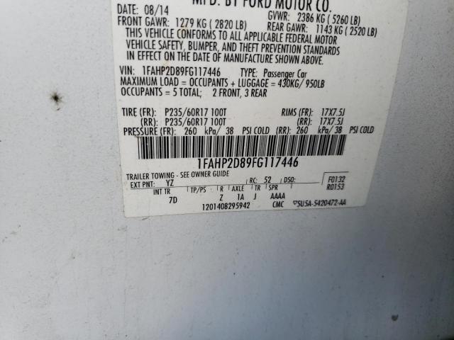 Photo 10 from auction – 2015 FORD TAURUS SE with VIN 1FAHP2D89FG117446