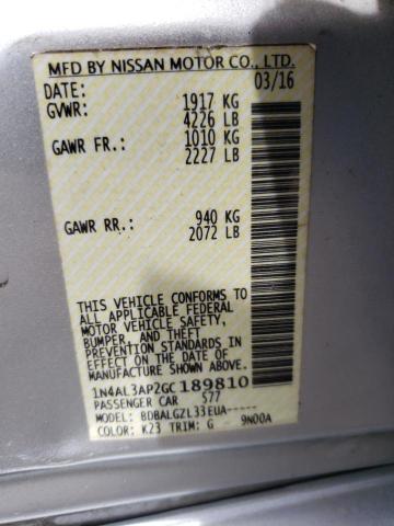 Photo 10 from auction – 2016 NISSAN ALTIMA 2.5 with VIN 1N4AL3AP2GC189810