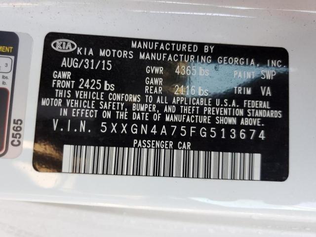 Photo 10 from auction – 2015 KIA OPTIMA EX with VIN 5XXGN4A75FG513674
