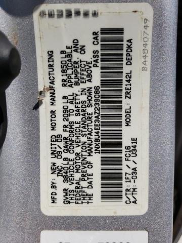 Photo 10 from auction – 2010 TOYOTA COROLLA BA with VIN 1NXBU4EE3AZ239086