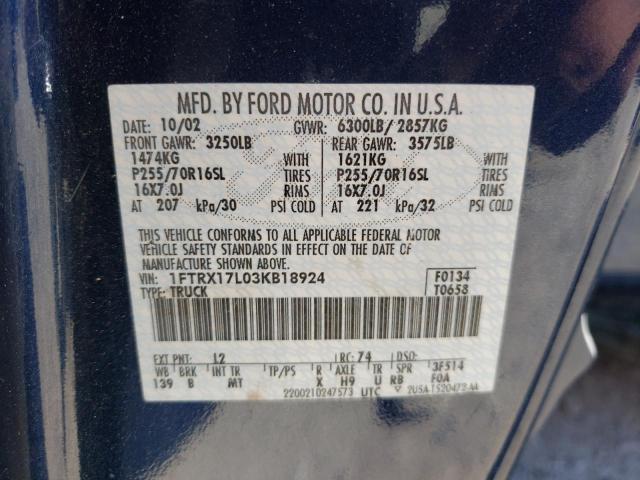 Photo 10 from auction – 2003 FORD F150 with VIN 1FTRX17L03KB18924