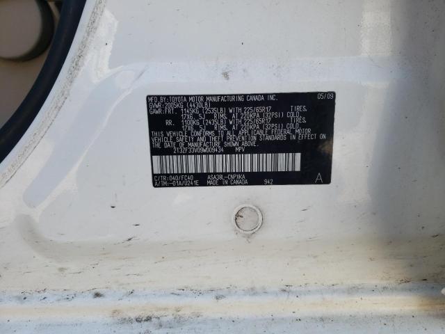 Photo 10 from auction – 2009 TOYOTA RAV4 with VIN 2T3ZF33V09W009434