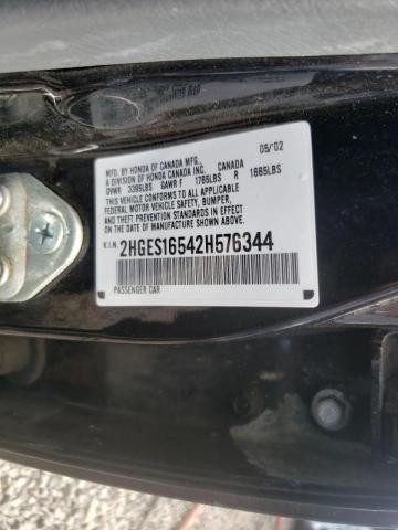 Photo 10 from auction – 2002 HONDA CIVIC LX with VIN 2HGES16542H576344
