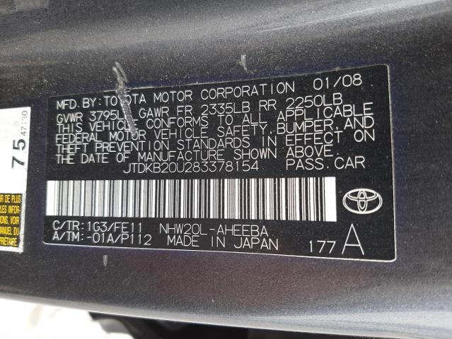 Photo 10 from auction – 2008 TOYOTA PRIUS with VIN JTDKB20U283378154