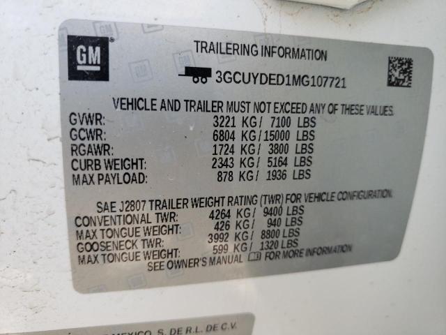 Photo 10 from auction – 2021 CHEVROLET SILVERADO with VIN 3GCUYDED1MG107721