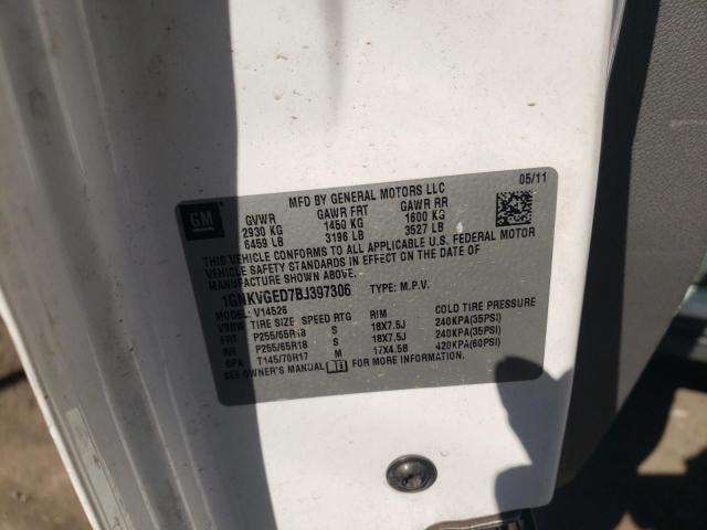 Photo 10 from auction – 2011 CHEVROLET TRAVERSE L with VIN 1GNKVGED7BJ397306