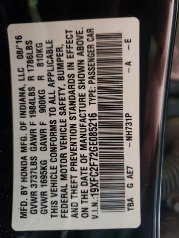 Photo 10 from auction – 2016 HONDA CIVIC EX with VIN 19XFC2F72GE085216