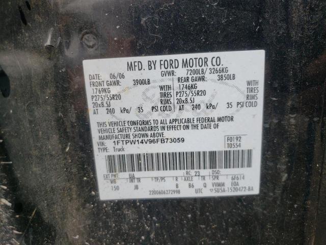 Photo 10 from auction – 2006 FORD F150 SUPER with VIN 1FTPW14V96FB73059