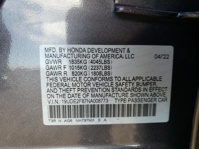 Photo 10 from auction – 2022 ACURA ILX PREMIU with VIN 19UDE2F87NA008773