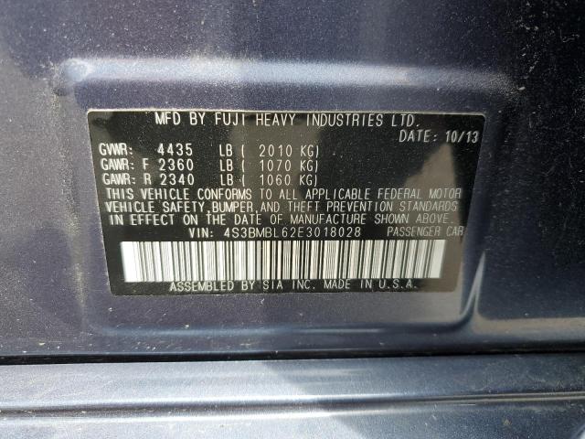 Zdjęcie 10 z aukcji – 2014 SUBARU LEGACY 2.5 z VIN 4S3BMBL62E3018028