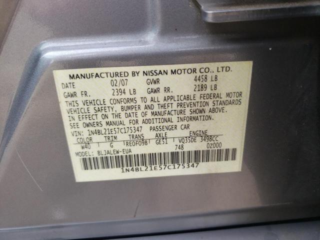 Photo 10 from auction – 2007 NISSAN ALTIMA 3.5 with VIN 1N4BL21E57C175347
