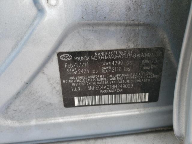 Photo 10 from auction – 2011 HYUNDAI SONATA SE with VIN 5NPEC4AC1BH249099