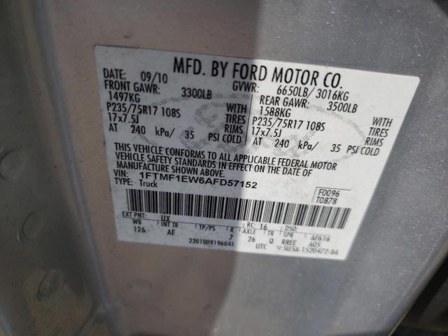 Photo 10 from auction – 2010 FORD F150 with VIN 1FTMF1EW6AFD57152