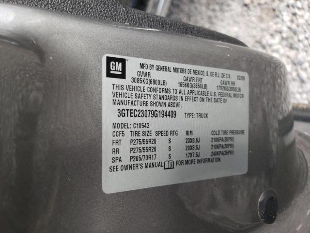 Photo 10 from auction – 2009 GMC SIERRA C15 with VIN 3GTEC23079G194409
