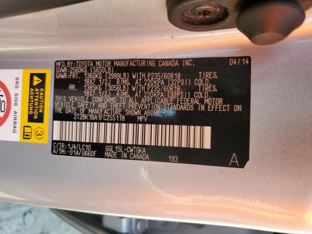 Photo 10 from auction – 2015 LEXUS RX 350 BAS with VIN 2T2BK1BA1FC255118