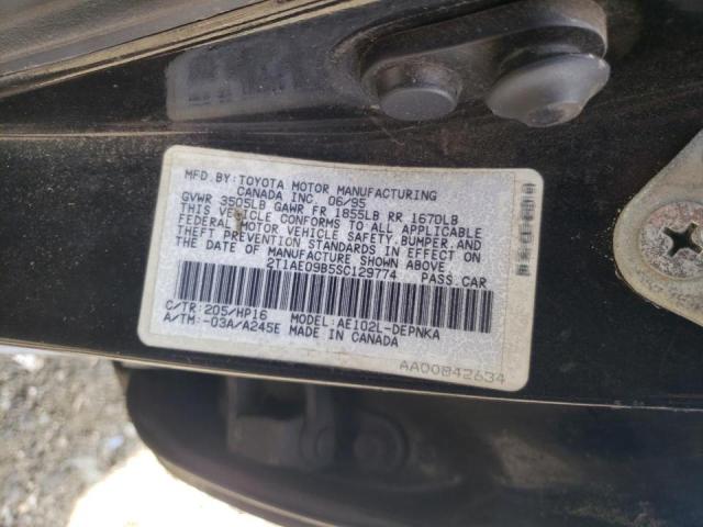 Zdjęcie 10 z aukcji – 1995 TOYOTA COROLLA LE z VIN 2T1AE09B5SC129774