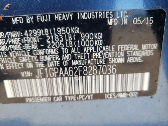 Photo 10 from auction – 2015 SUBARU IMPREZA with VIN JF1GPAA62F8287036