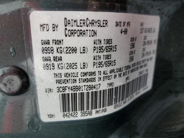 Photo 10 from auction – 2001 CHRYSLER PT CRUISER with VIN 3C8FY4BB01T280417