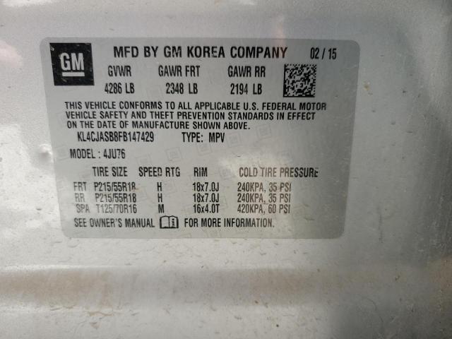 Photo 10 from auction – 2015 BUICK ENCORE with VIN KL4CJASB8FB147429