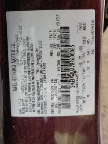 Photo 10 from auction – 2011 MERCURY MILAN with VIN 3MEHM0JA2BR600065