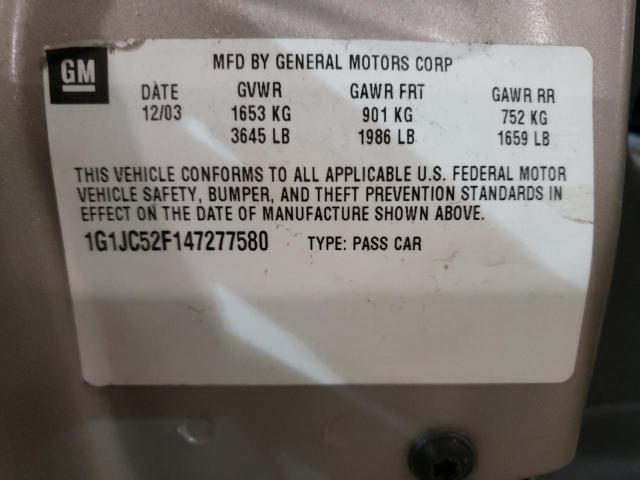 Photo 10 from auction – 2004 CHEVROLET CAVALIER with VIN 1G1JC52F147277580