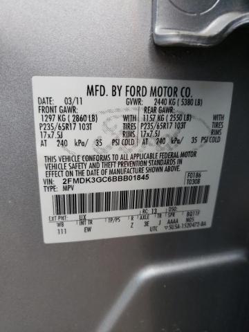 Photo 10 from auction – 2011 FORD EDGE SE with VIN 2FMDK3GC6BBB01845