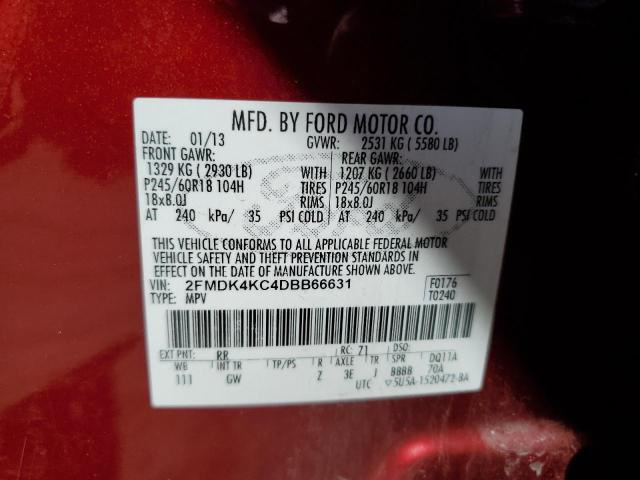 Photo 10 from auction – 2013 FORD EDGE LIMIT with VIN 2FMDK4KC4DBB66631
