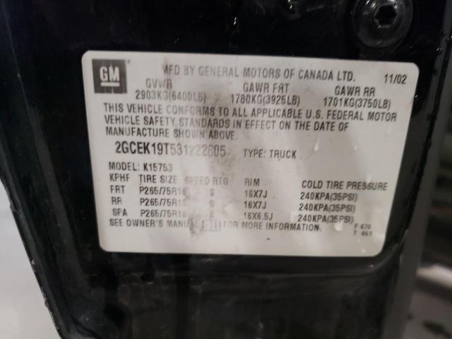 Zdjęcie 10 z aukcji – 2003 CHEVROLET SILVERADO z VIN 2GCEK19T531222805