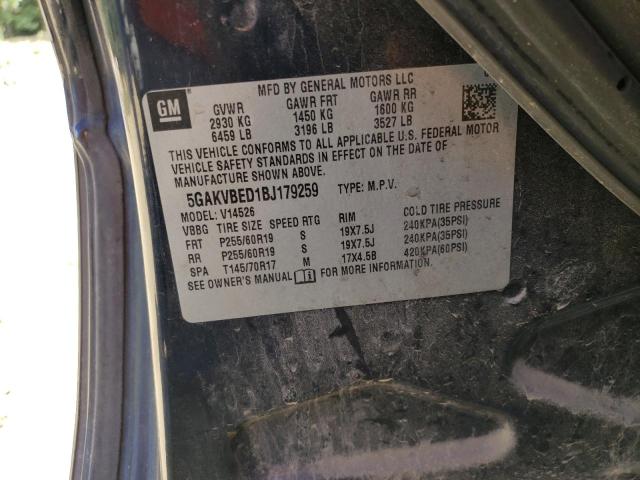 Photo 10 from auction – 2011 BUICK ENCLAVE CX with VIN 5GAKVBED1BJ179259