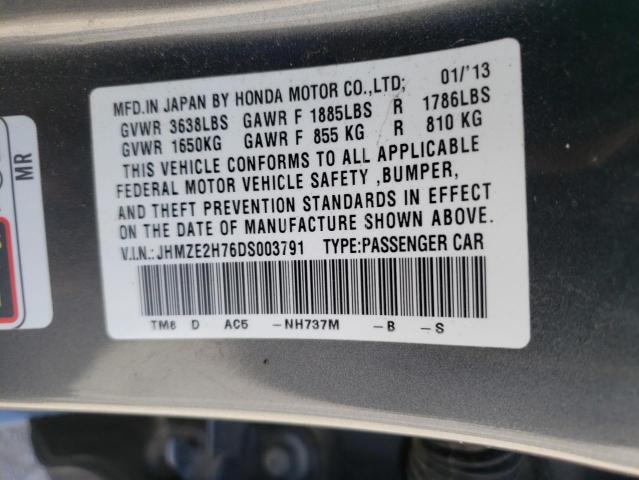 Photo 10 from auction – 2013 HONDA INSIGHT EX with VIN JHMZE2H76DS003791