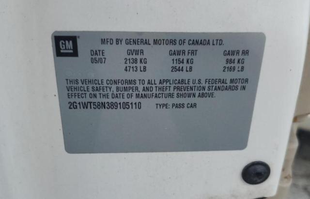 Photo 10 from auction – 2008 CHEVROLET IMPALA LT with VIN 2G1WT58N389105110