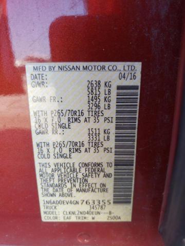 Photo 10 from auction – 2016 NISSAN FRONTIER S with VIN 1N6AD0EV4GN763355