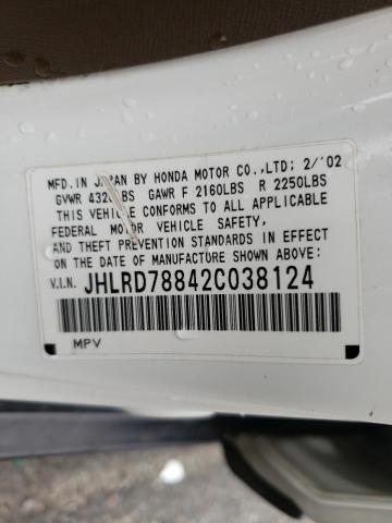 Photo 10 from auction – 2002 HONDA CR-V EX with VIN JHLRD78842C038124