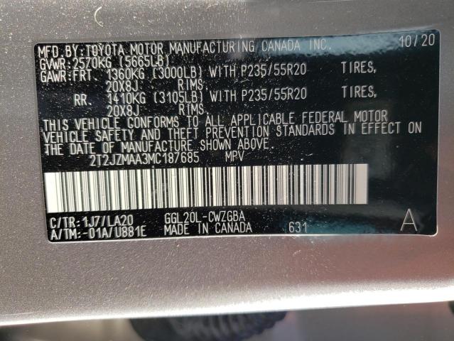 Photo 10 from auction – 2021 LEXUS RX 350 with VIN 2T2JZMAA3MC187685