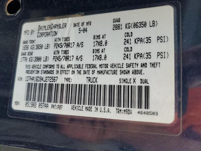 Photo 10 from auction – 2004 DODGE RAM 1500 S with VIN 1D7HA16D94J272567