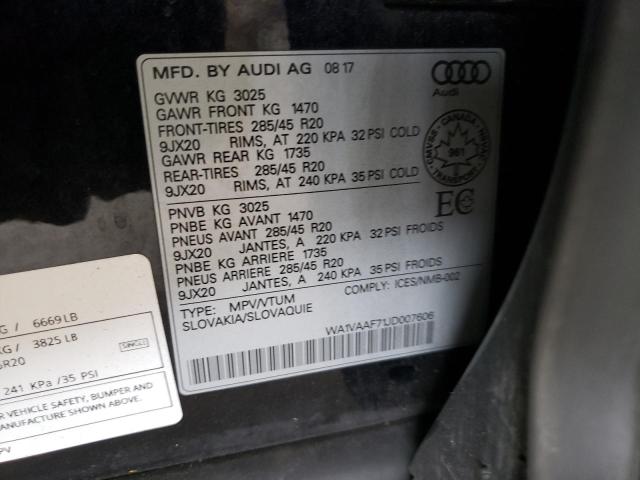 Photo 10 from auction – 2018 AUDI Q7 PRESTIG with VIN WA1VAAF71JD007606