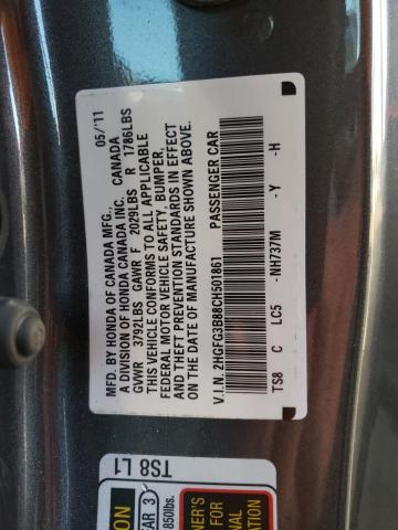 Photo 10 from auction – 2012 HONDA CIVIC EX with VIN 2HGFG3B88CH501861