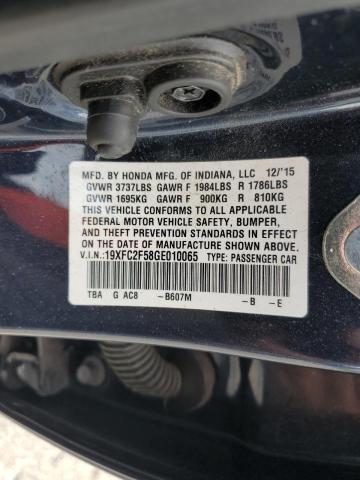 Photo 10 from auction – 2016 HONDA CIVIC LX with VIN 19XFC2F58GE010065