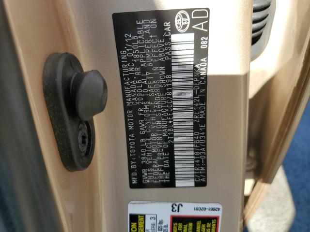 Photo 10 from auction – 2008 TOYOTA COROLLA with VIN 2T1BU4EE0CC781198