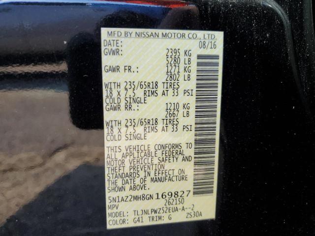 Photo 10 from auction – 2016 NISSAN MURANO with VIN 5N1AZ2MH8GN169827