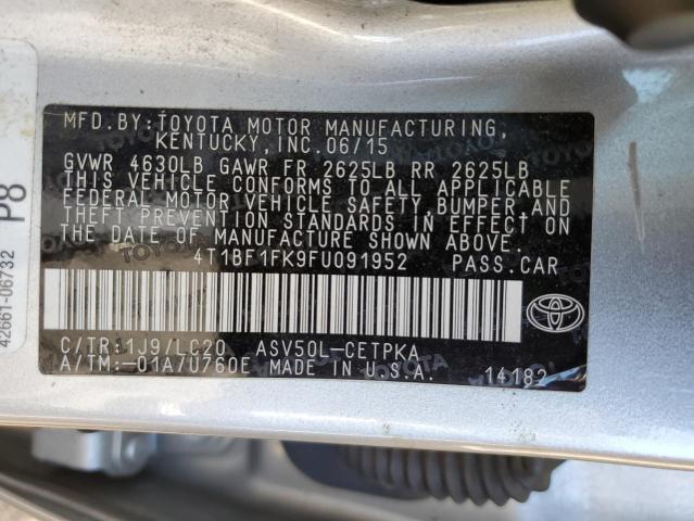 Photo 10 from auction – 2015 TOYOTA CAMRY LE with VIN 4T1BF1FK9FU091952