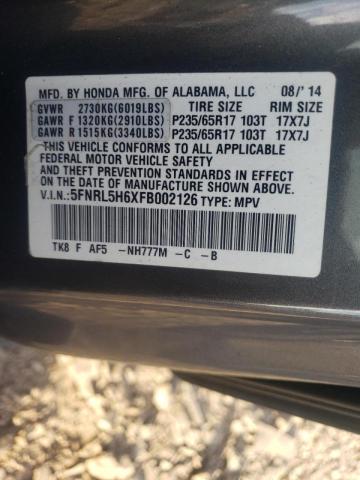 Photo 10 from auction – 2015 HONDA ODYSSEY EX with VIN 5FNRL5H6XFB002126