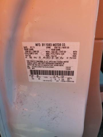 Photo 10 from auction – 2012 FORD ESCAPE XLT with VIN 1FMCU9D72CKA33941