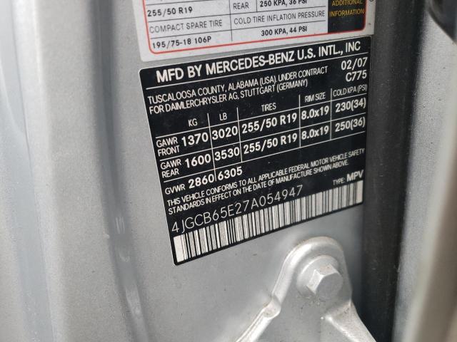 Photo 10 from auction – 2007 MERCEDES-BENZ R with VIN 4JGCB65E27A054947