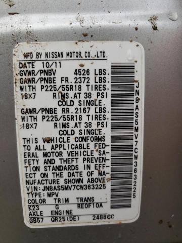 Photo 10 from auction – 2012 NISSAN ROGUE S with VIN JN8AS5MV7CW363225