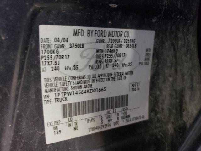 Photo 10 from auction – 2004 FORD F150 SUPER with VIN 1FTPW14564KD01665