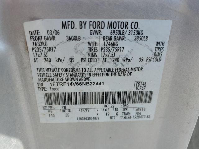 Photo 10 from auction – 2006 FORD F150 with VIN 1FTRF14V66NB22441