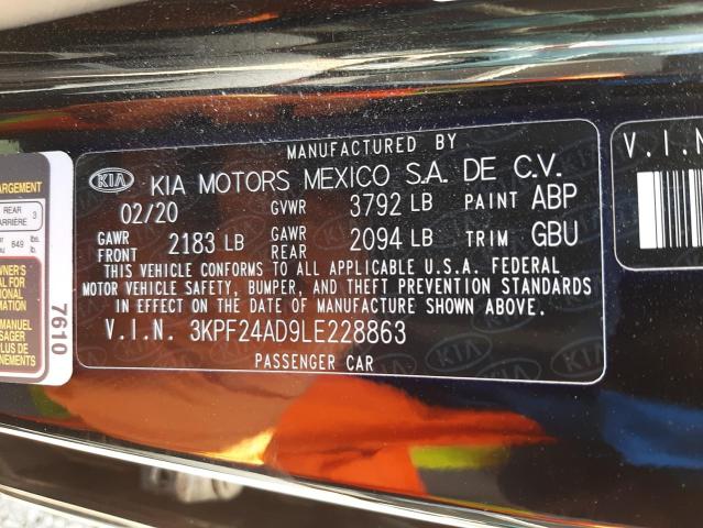 Photo 10 from auction – 2020 KIA FORTE FE with VIN 3KPF24AD9LE228863