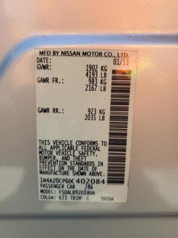 Photo 10 from auction – 2013 NISSAN LEAF S with VIN 1N4AZ0CP6DC402084