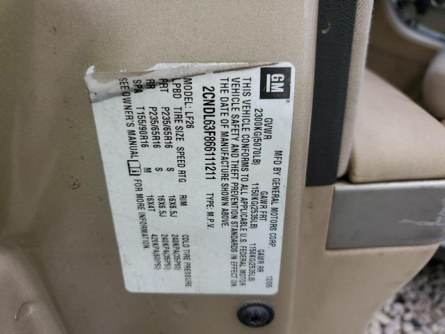 Photo 10 from auction – 2006 CHEVROLET EQUINOX LT with VIN 2CNDL63F866111211